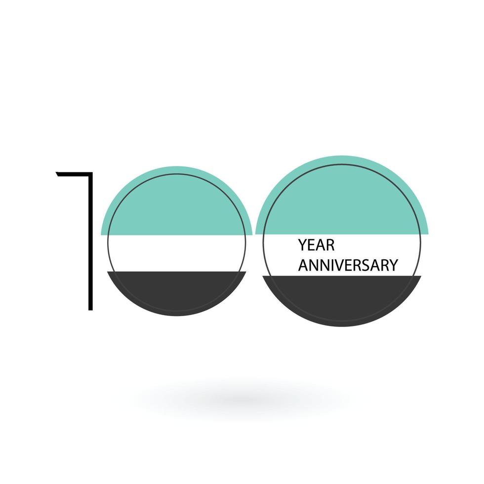 Ilustração de design de modelo vetorial elegante de aniversário de 100 anos vetor