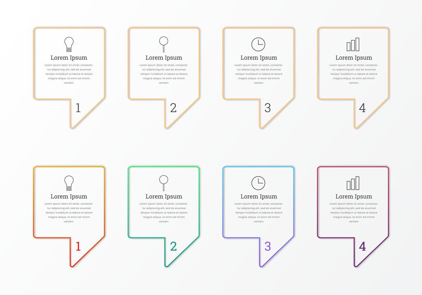 etapas planas e gradientes do infográfico de negócios vetor