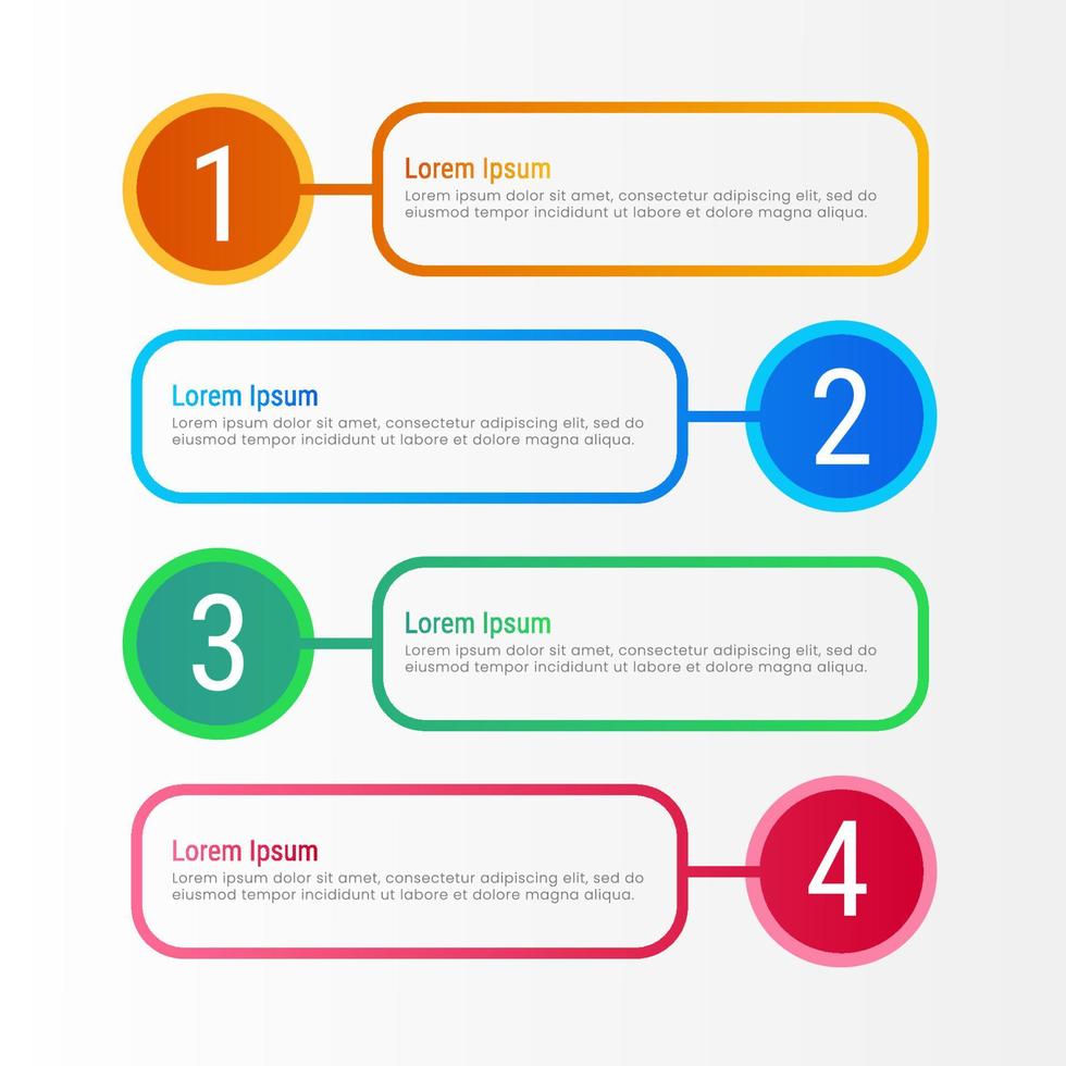 infográfico etapas coloridas de negócios vetor
