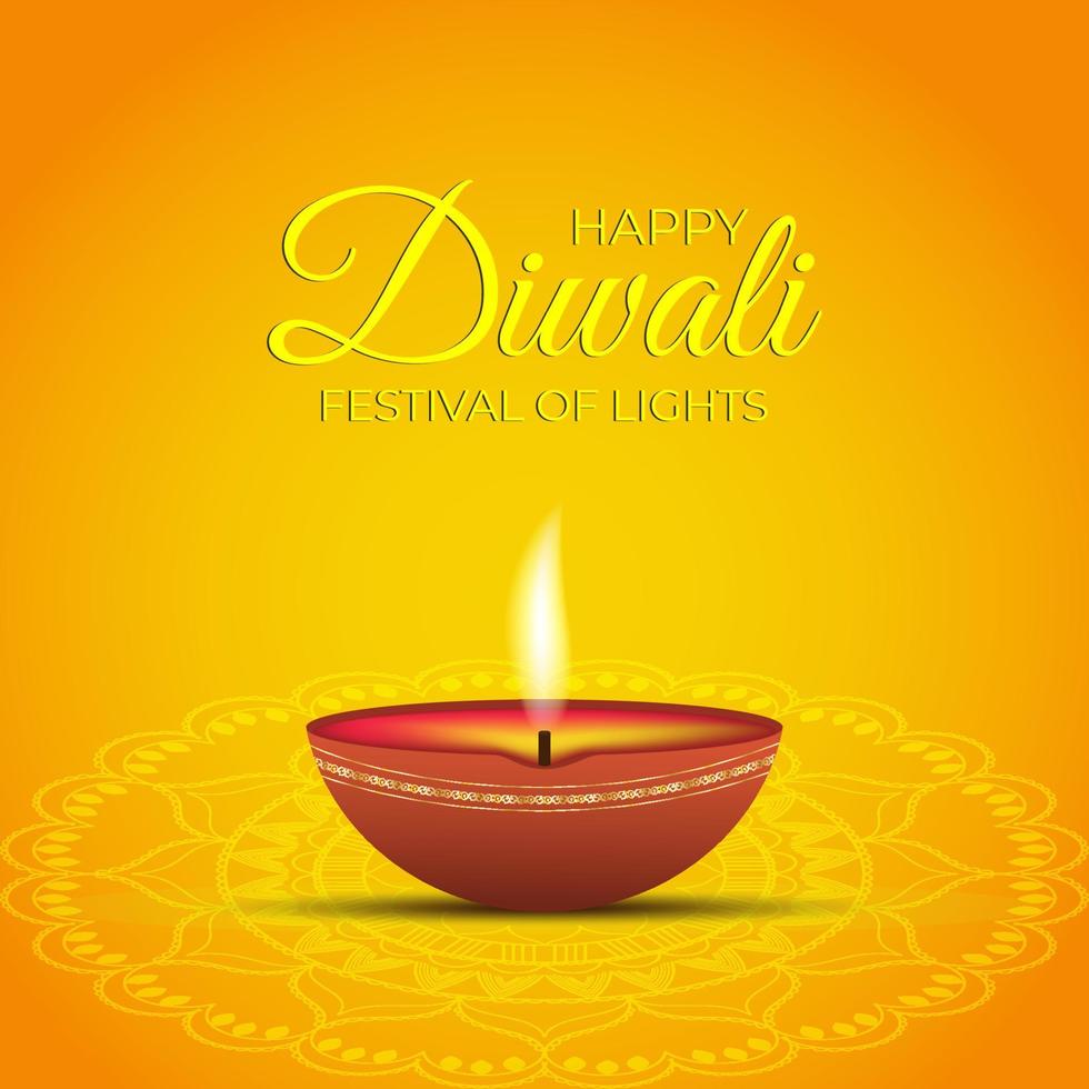 lindo design de fundo de celebração do festival de diwali feliz vetor
