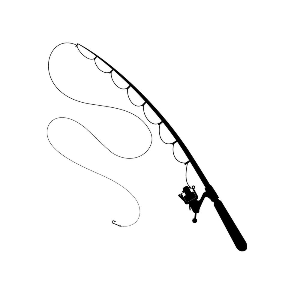 pescaria Cajado ícone vetor. pescaria ilustração placa. peixe símbolo ou logotipo. vetor