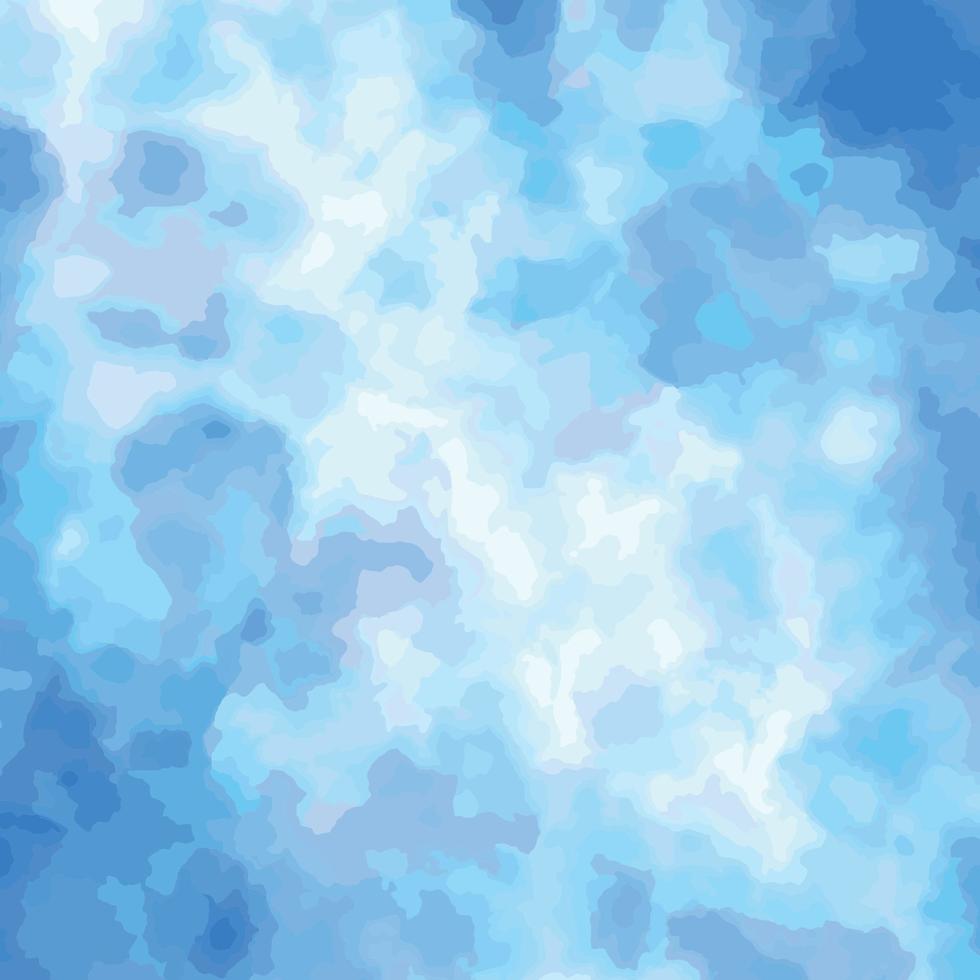 fundo abstrato aquarela pintado de azul e branco realista - vetor