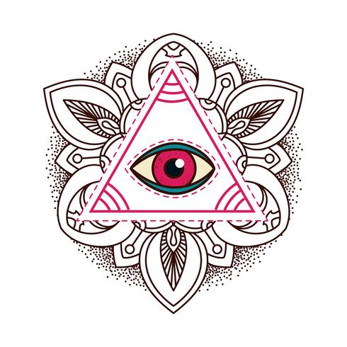 Símbolo de pirâmide de olho que tudo vê. vetor