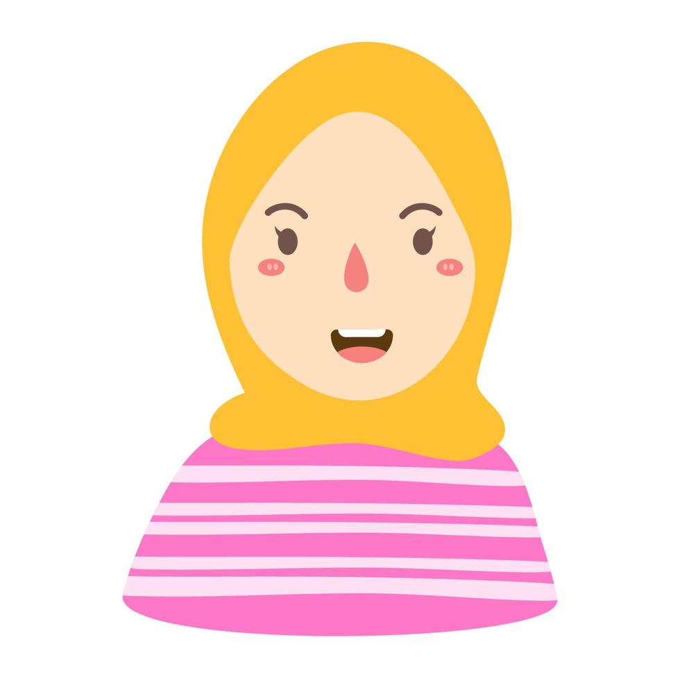 personagem de desenho animado de garota muçulmana feliz vetor
