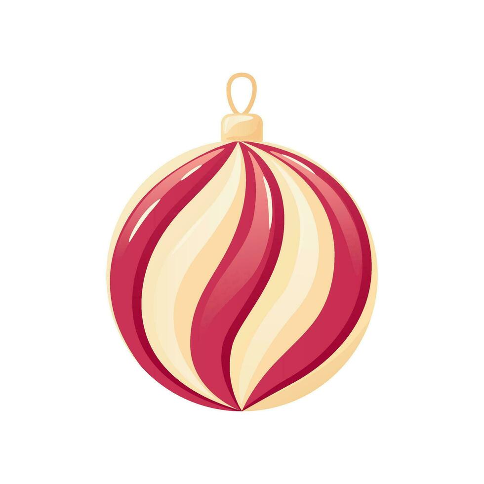 Natal ornamento, bugiganga, globo vetor ilustração isolado em branco fundo. detalhado Natal árvore decoração elemento para feriado padrões, grinaldas, quadros, embalagem, Projeto