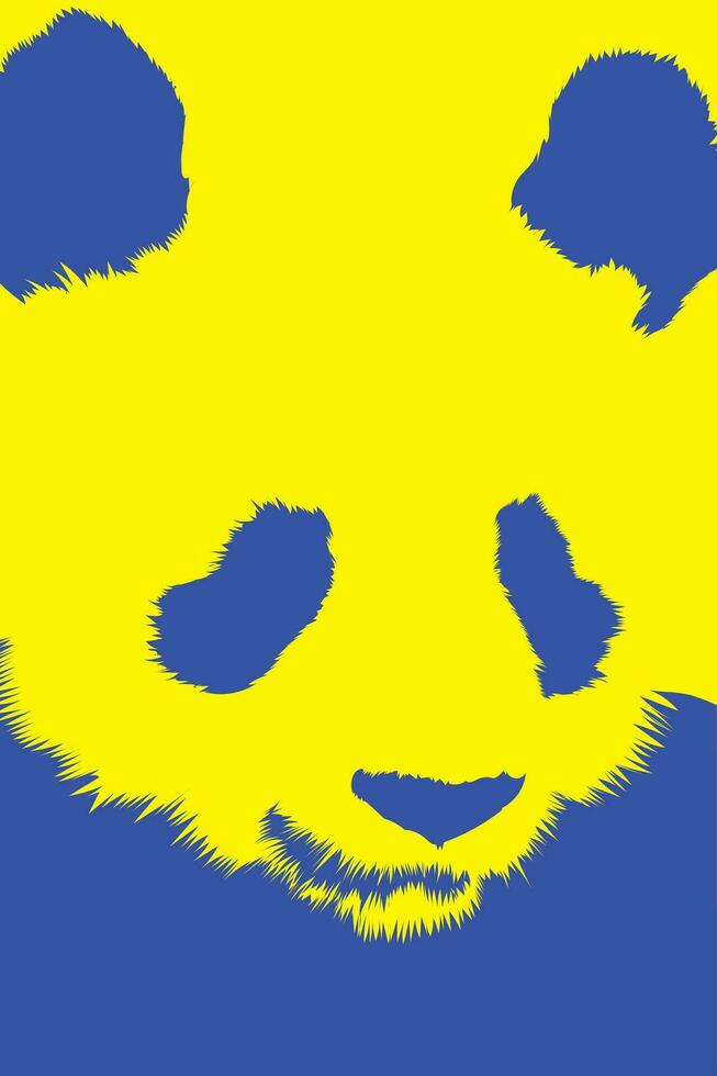 azul e amarelo panda duotônico vetor