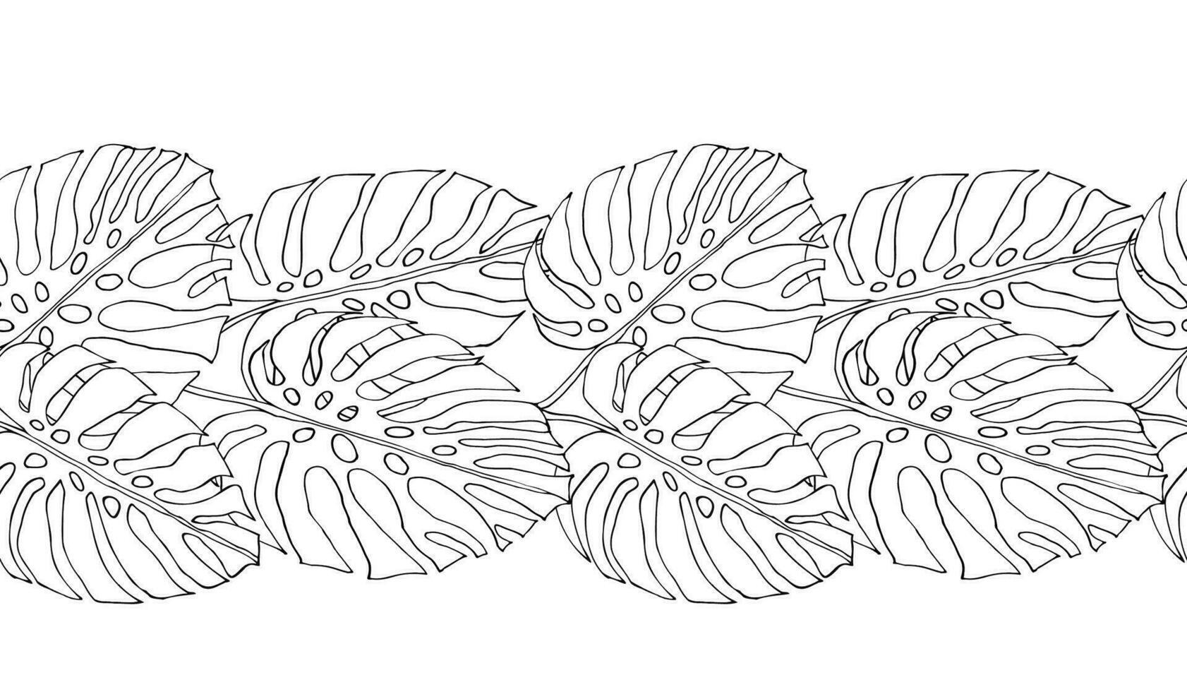 monstera tropical folhas, vegetação desatado pensionista monstera folhas, selva plantar vetor