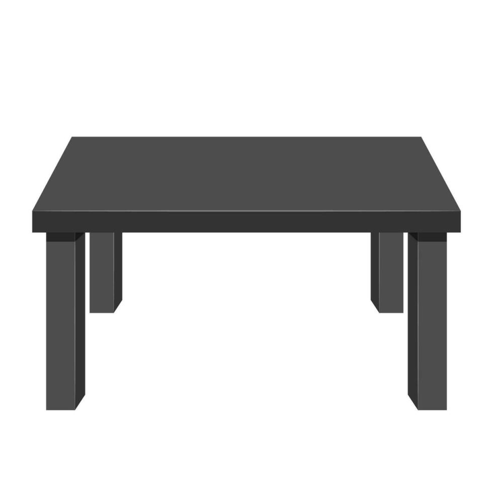 moderno Preto quadrado escritório mesa isolado em branco fundo. moderno mesa ícone. mobília para interior. vetor ilustração.