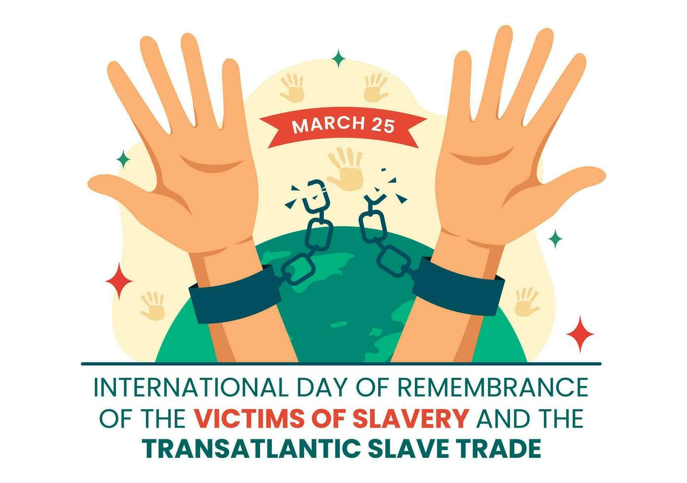 internacional dia do lembrança do a vítimas do escravidão e a transatlântico escravo vetor Projeto ilustração para contra tráfico dentro pessoas