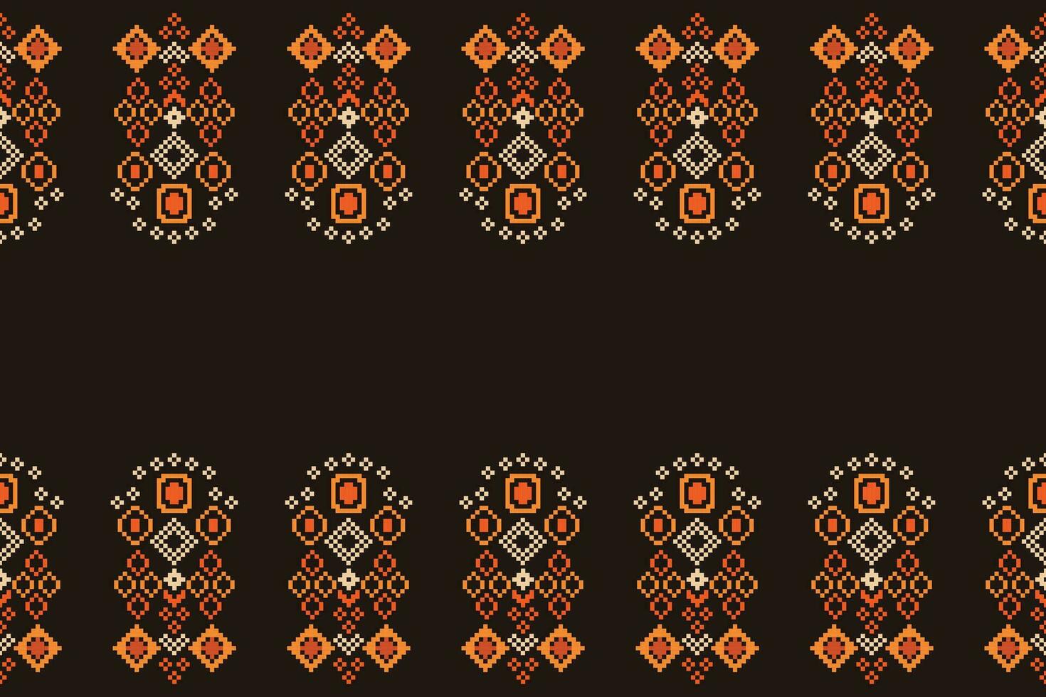 étnico geométrico tecido padronizar Cruz ponto.ikat bordado étnico oriental pixel padronizar Castanho fundo. resumo,vetor,ilustração. textura, roupas, cachecol, decoração, tapete, seda papel de parede. vetor