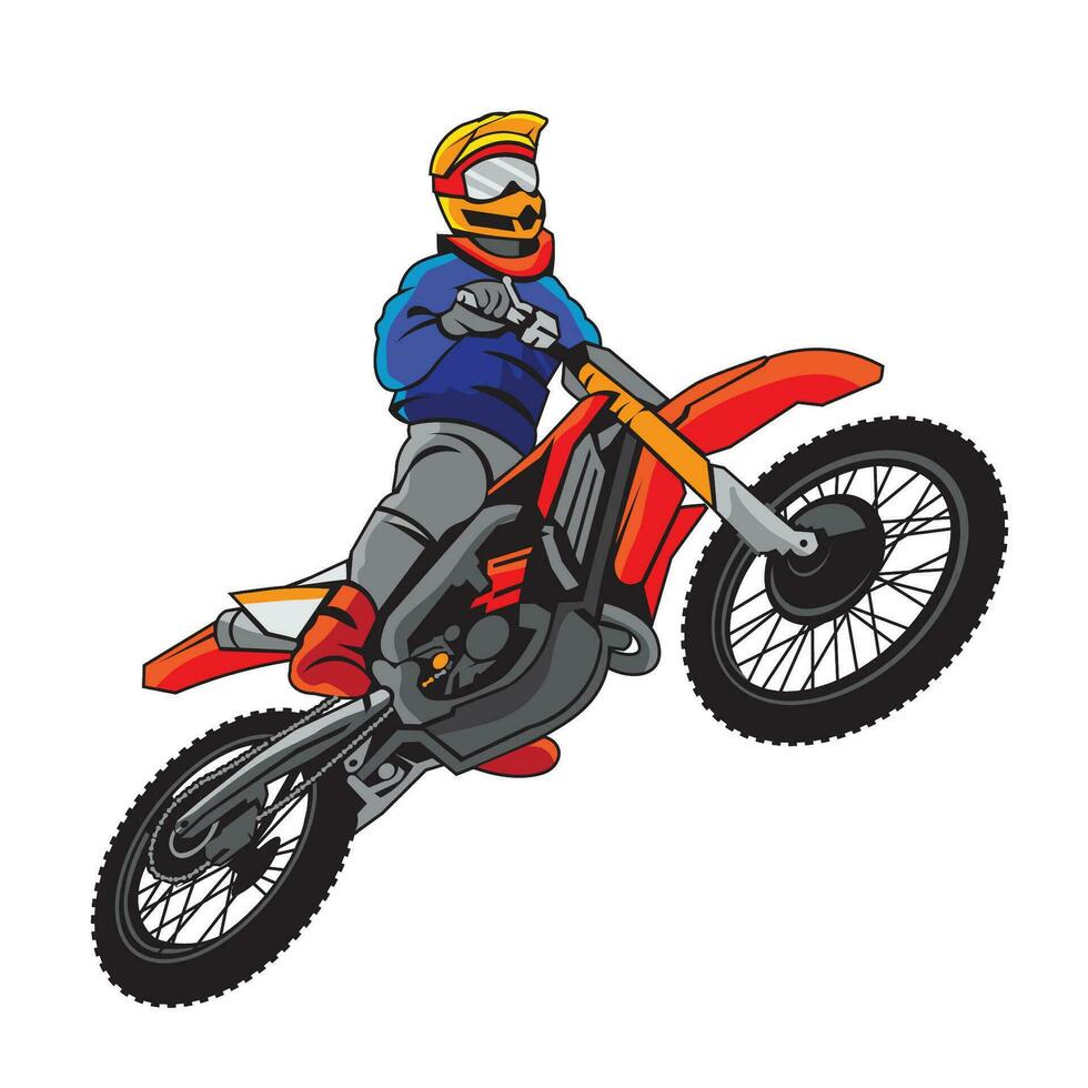 motocross enduro pulando vetor ilustração, perfeito para t camisa Projeto e campeonato evento logotipo Projeto