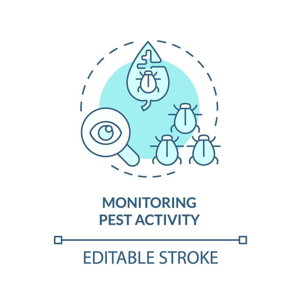 2d editável azul monitoramento pragas atividade ícone, monocromático isolado vetor, integrado pragas gestão fino linha ilustração. vetor