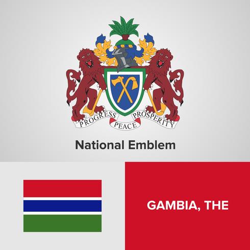 Emblema nacional, mapa e bandeira vetor