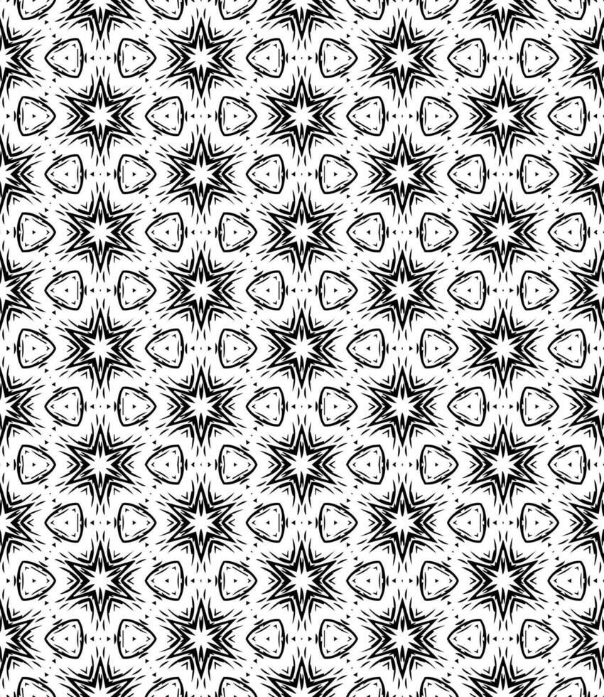 padrão abstrato sem emenda preto e branco. fundo e pano de fundo. design ornamental em tons de cinza. vetor