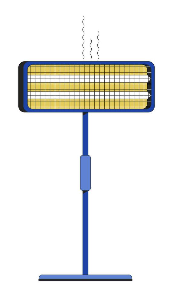 infravermelho elétrico aquecedor 2d linear desenho animado objeto. aquecimento utensílio isolado linha vetor elemento branco fundo. radiador. quarto temperatura. inverno calor equipamento cor plano local ilustração