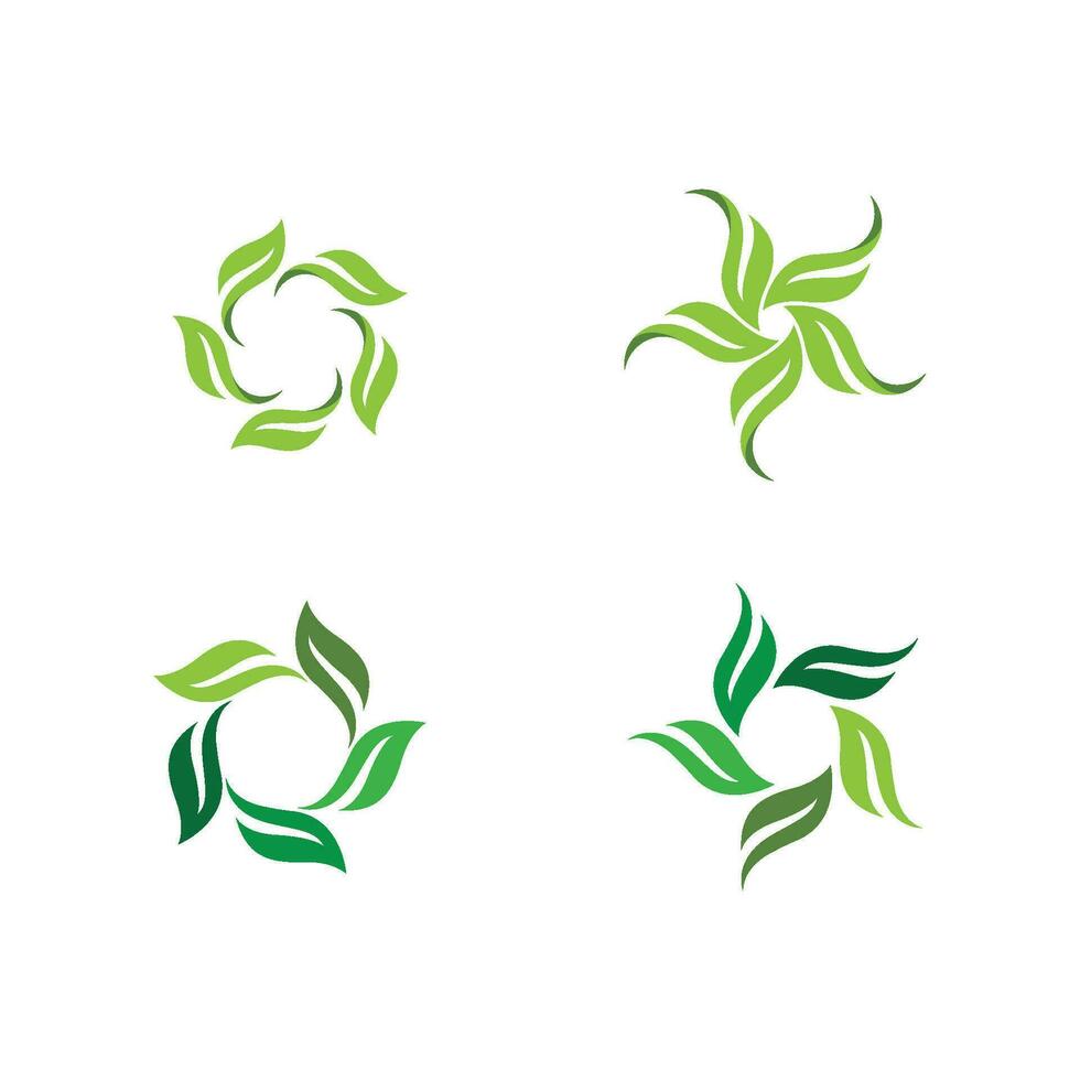 logotipos da ecologia de folhas verdes vetor