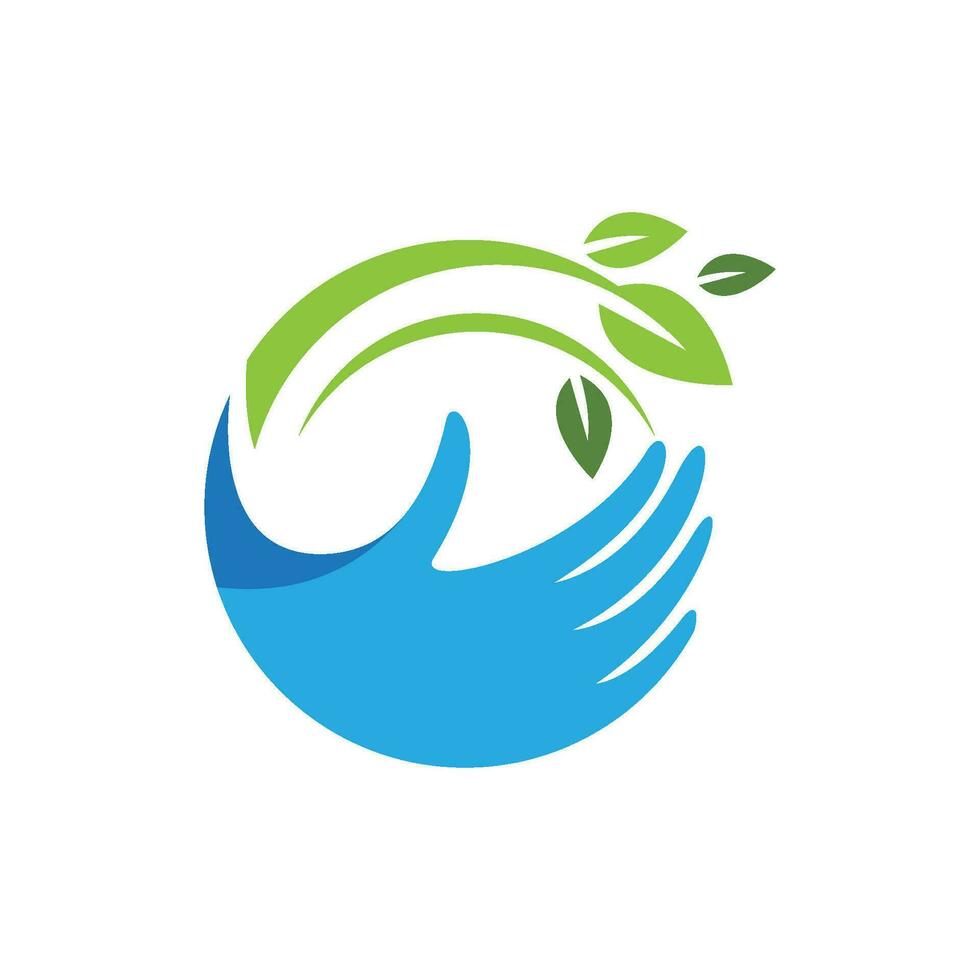logotipos da ecologia de folhas verdes vetor