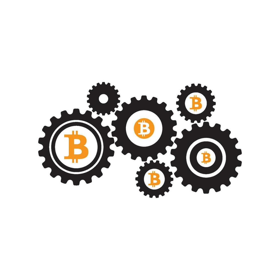 bitcoin ícone Projeto modelo vetor