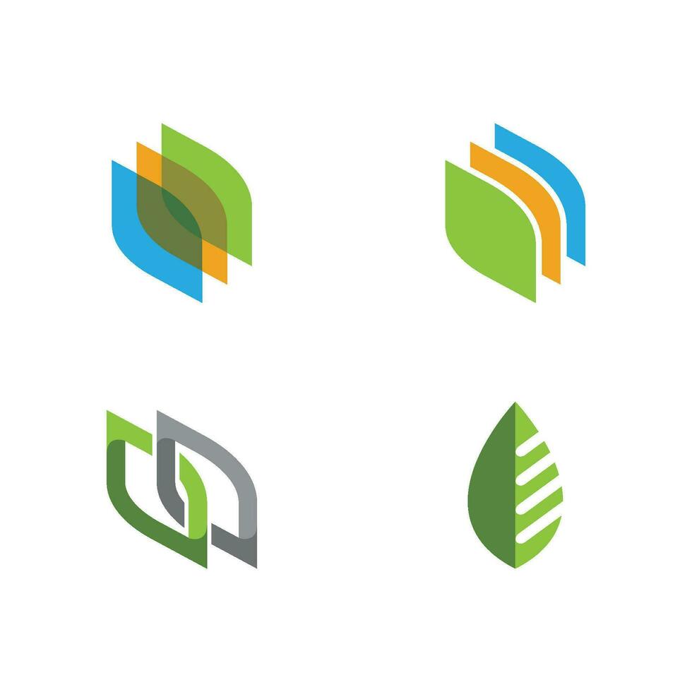 logotipos da ecologia de folhas verdes vetor