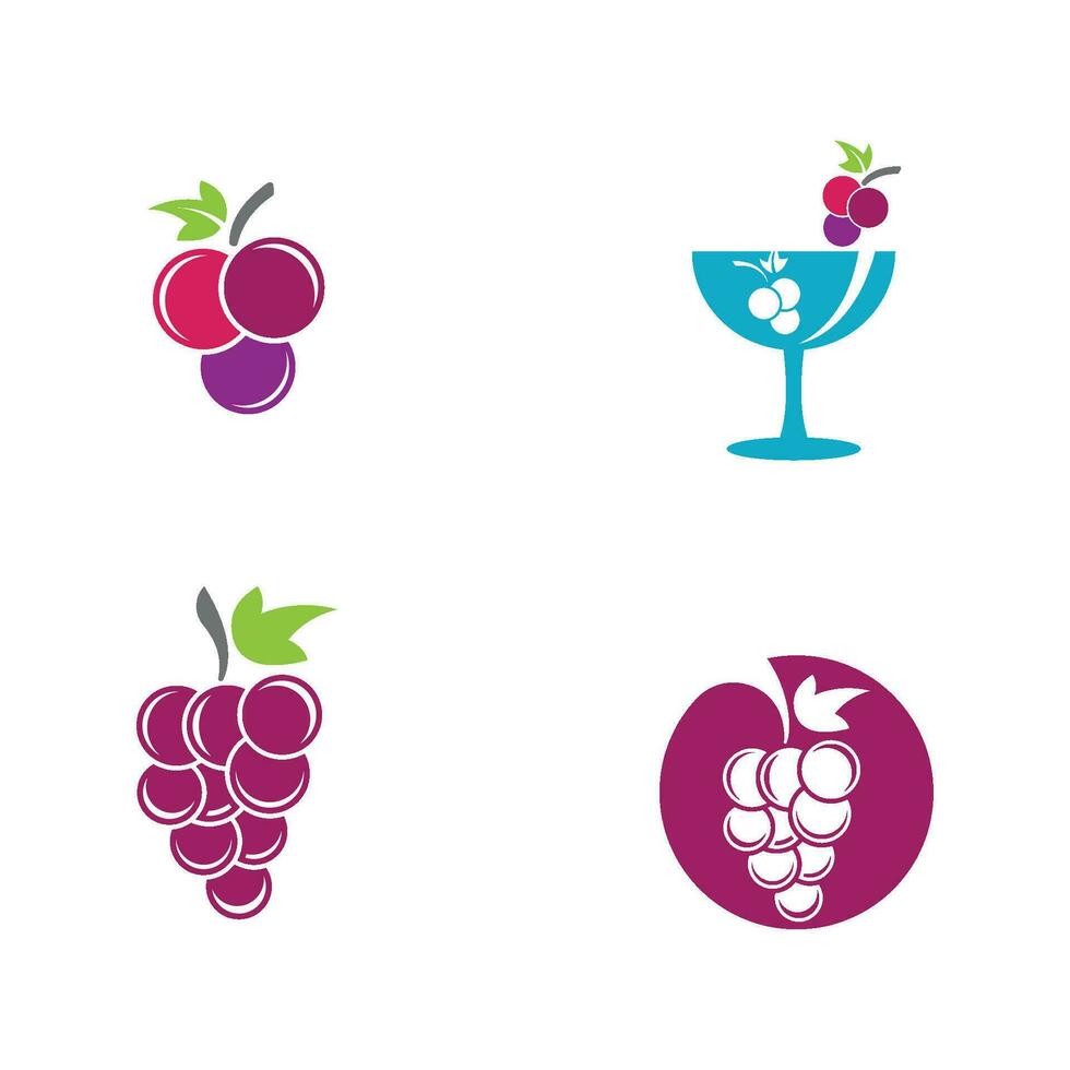 desenho de ilustração de ícone de vetor de uvas