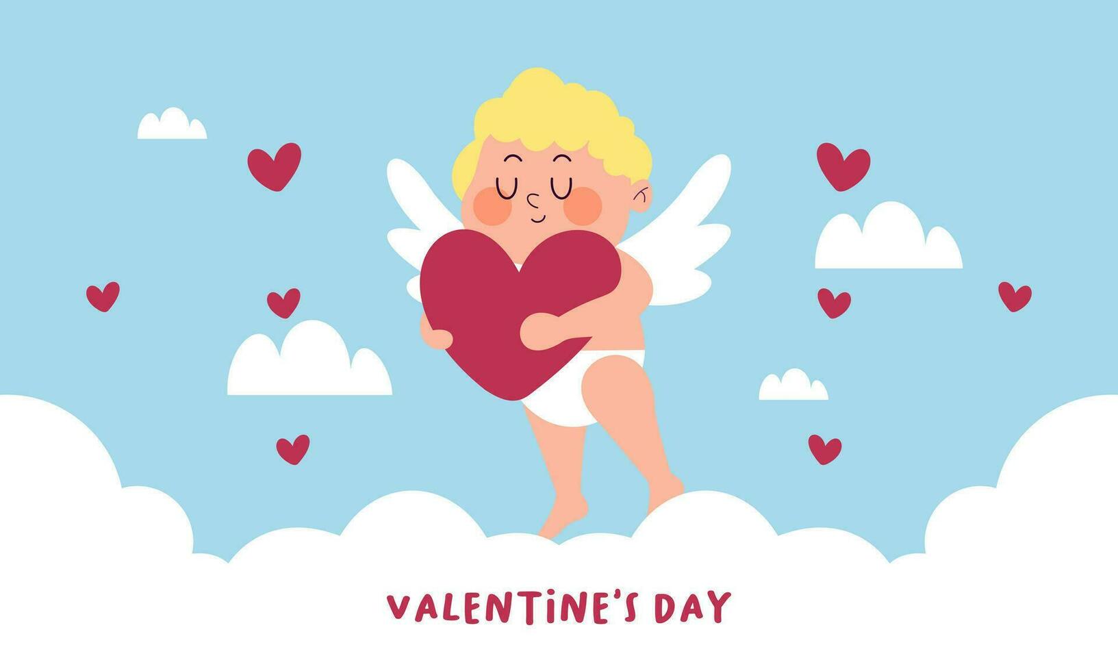 cupidos céu namorados dia fundo vetor