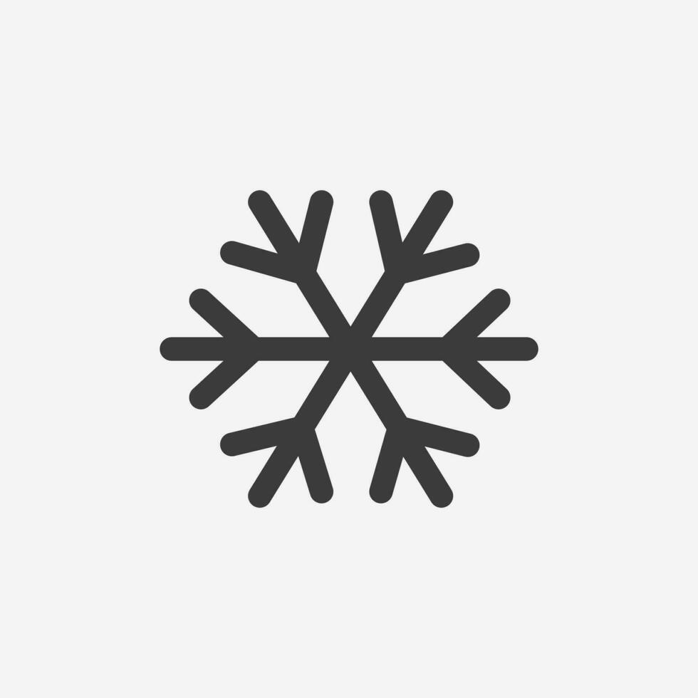neve, clima, floco de neve, sinal de símbolo de vetor de ícone de inverno
