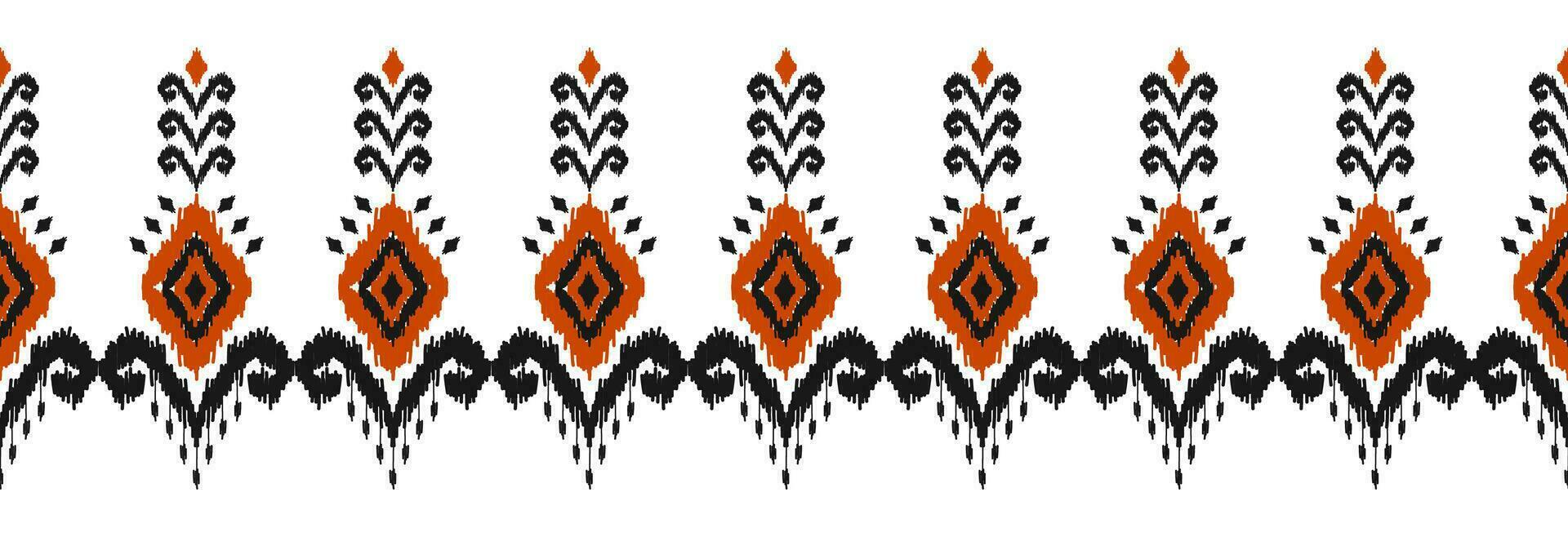 fronteira étnico ikat padronizar arte. folk bordado, e mexicano estilo. asteca geométrico enfeite imprimir. Projeto para fundo, ilustração, tecido, roupas, têxtil, imprimir, batik. vetor