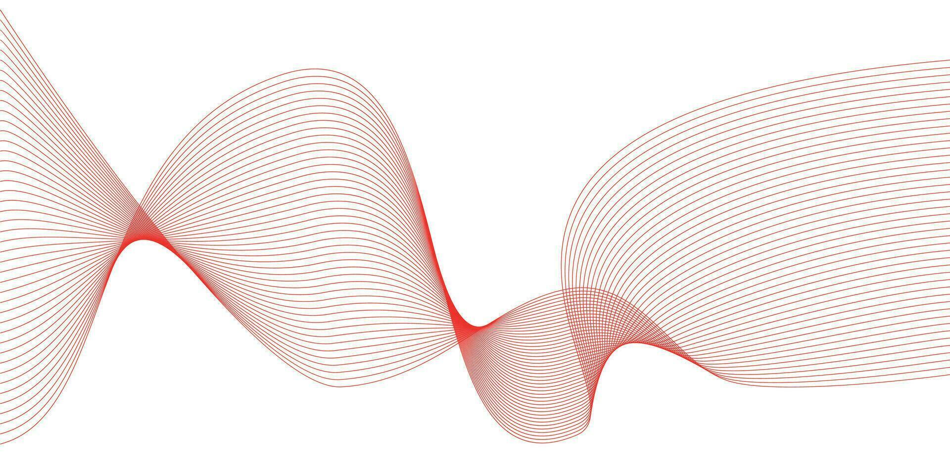 torcido curva linhas com misturado efeitos. tecnologia abstrato linhas em branco fundo. frequência som ondas, vetor
