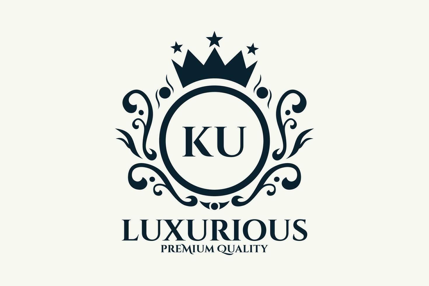 inicial carta ku real luxo logotipo modelo dentro vetor arte para luxuoso branding vetor ilustração.