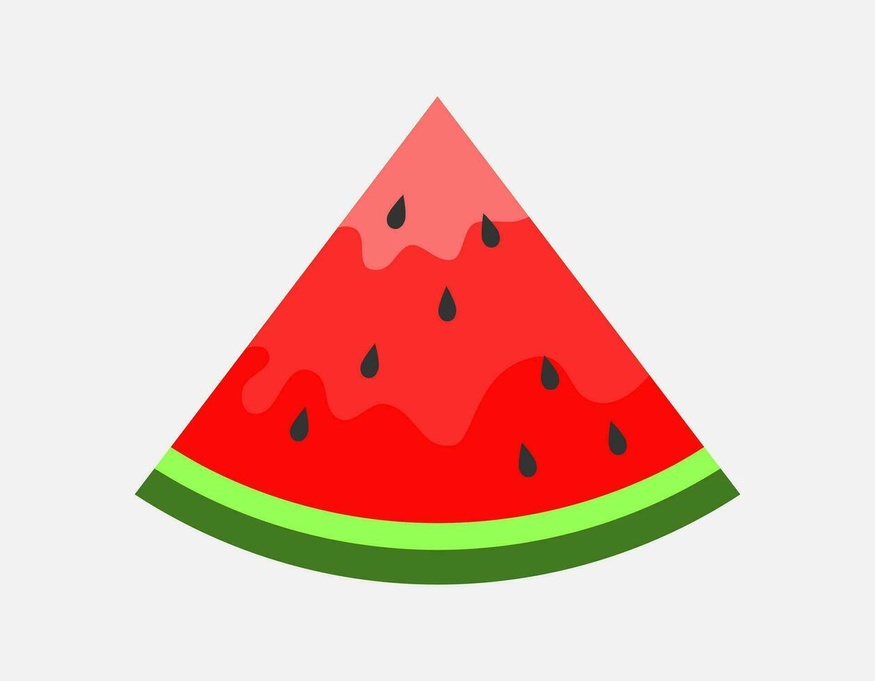Melancia fatias com sementes. vetor ilustração do doce fruta com gradação cor do vermelho, rosa, verde. plano Comida ícone.