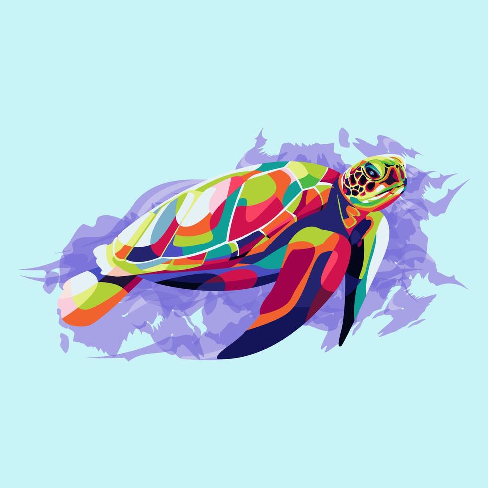 vetor de arte pop de tartaruga