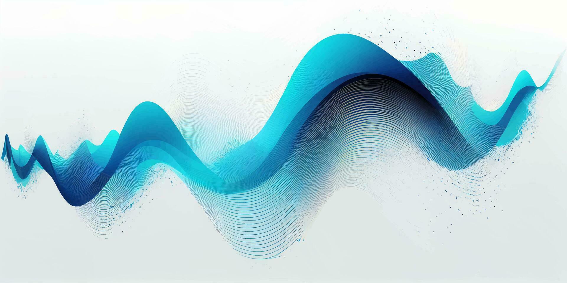 abstrato azul suave onda em uma branco fundo ilustração vetor plano.