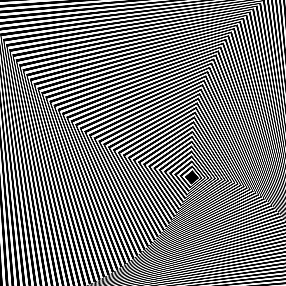 Preto e branco ótico ilusão. abstrato ondulado listras padronizar vetor