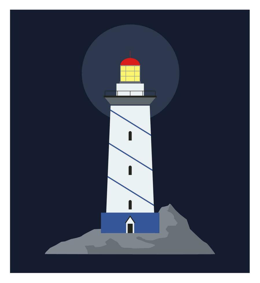 azul faróis isolado ilustração. vetor cartão do desenho animado plano faróis. farol baliza e marinho beira-mar arquitetura plano estilo. holofote torres