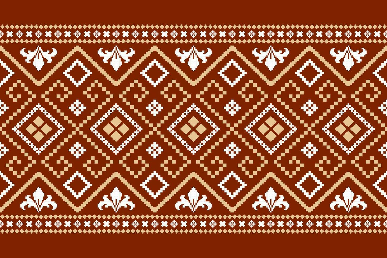 laranja safras Cruz ponto tradicional étnico padronizar paisley flor ikat fundo abstrato asteca africano indonésio indiano desatado padronizar para tecido impressão pano vestir tapete cortinas e sarongue vetor