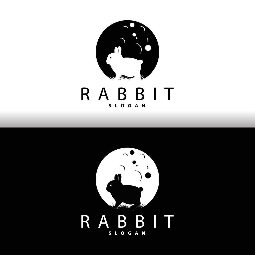 Coelho logotipo Projeto fofa Coelho simples animal silhueta ilustração modelo vetor