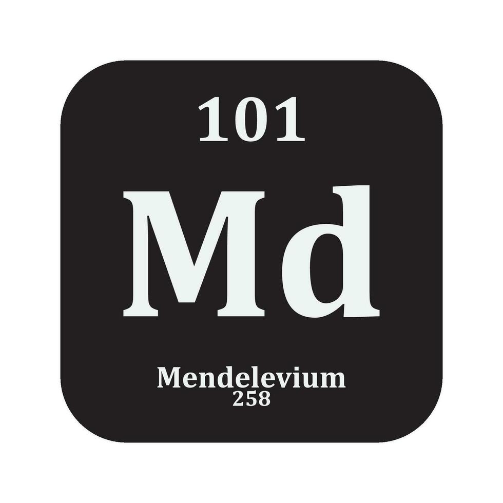 mendelênio química ícone vetor