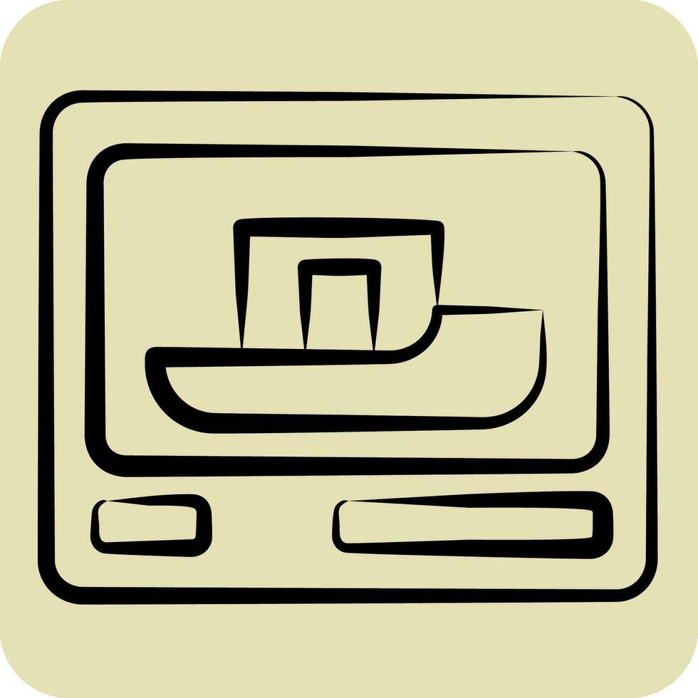 ícone 3d impressão. relacionado para futuro tecnologia símbolo. mão desenhado estilo. simples Projeto editável. simples ilustração vetor