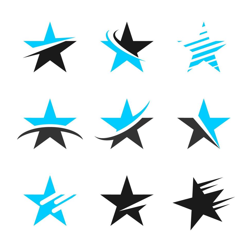 conjunto de elementos do logotipo da estrela vetor