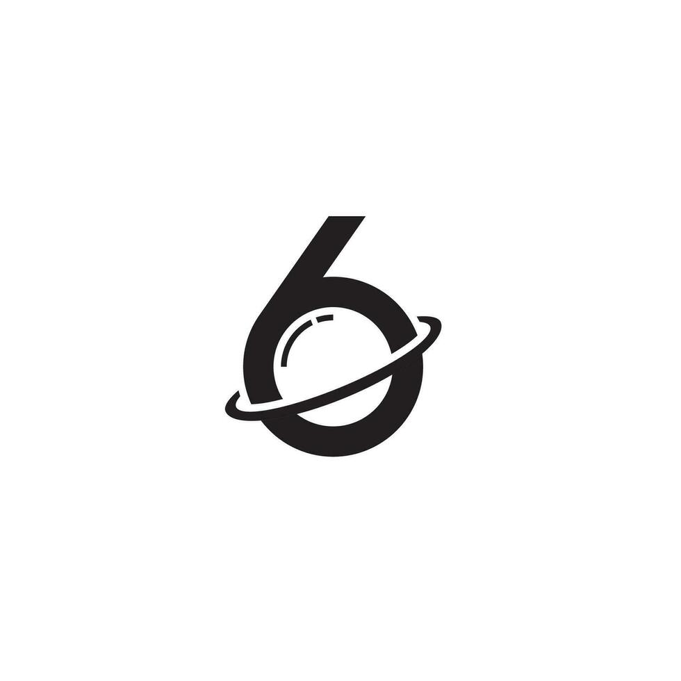 6 e planeta logotipo ou ícone Projeto vetor