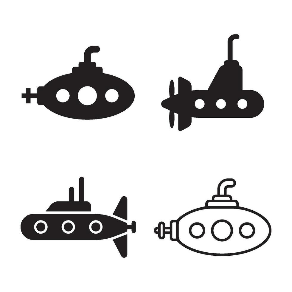 design de ícones submarinos vetor