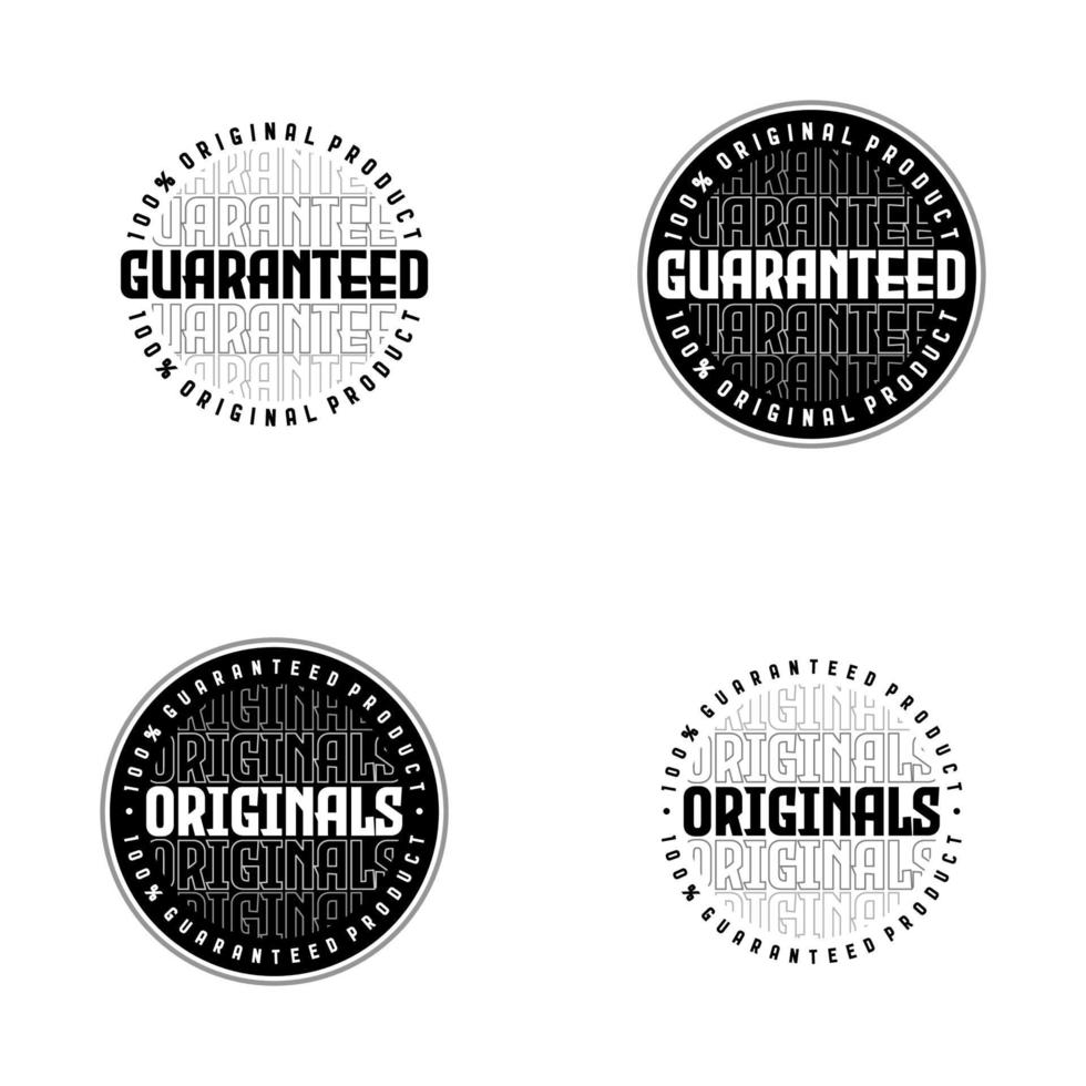 etiqueta de emblemas vintage garantidos e originais. vetor de modelo de adesivo e carimbo