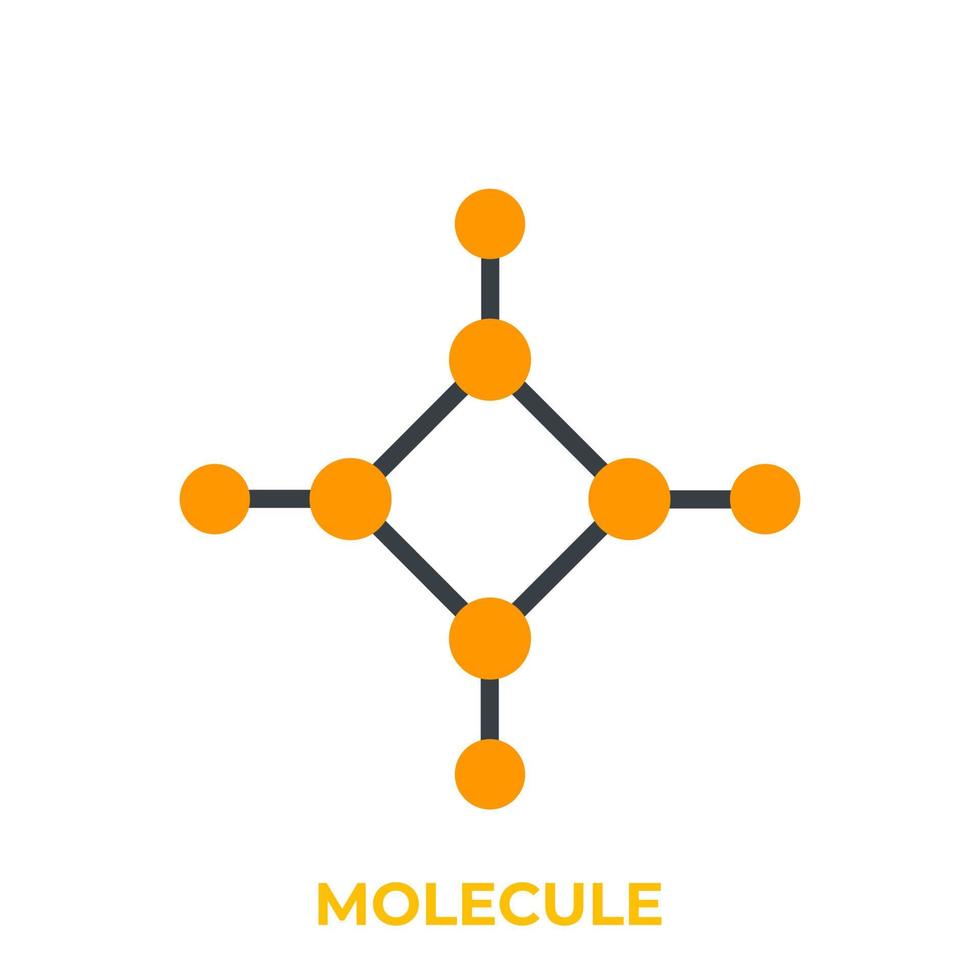 molécula, ícone de vetor de composto químico