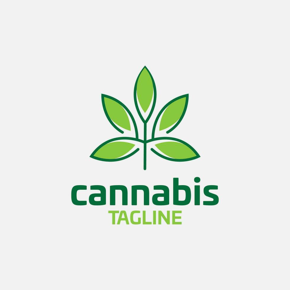 cannabis cânhamo erva daninha Panela vetor editável logotipo