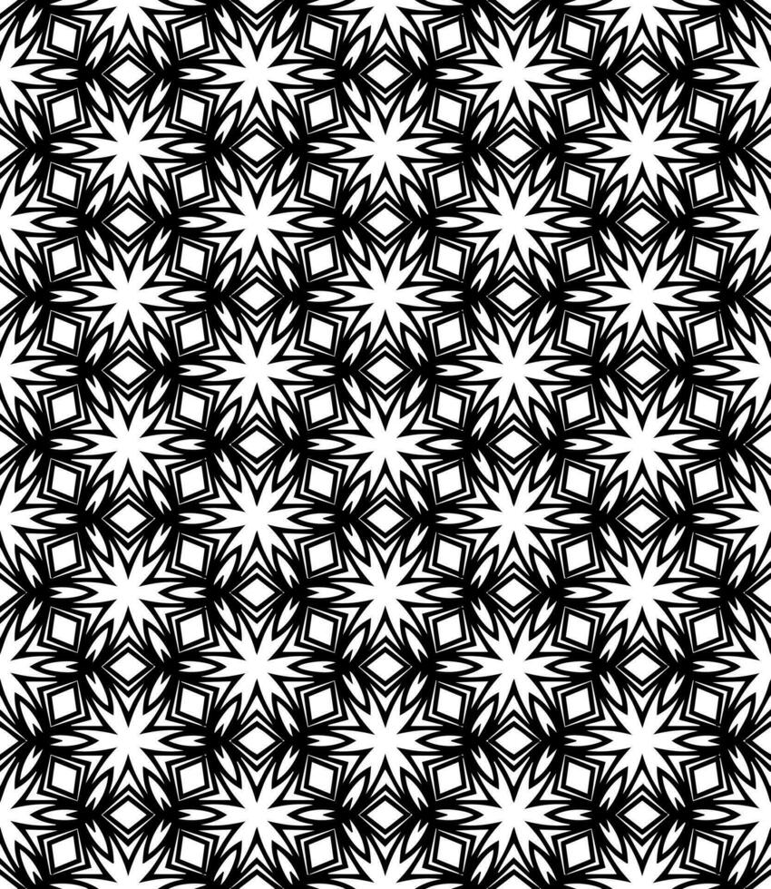 padrão abstrato sem emenda preto e branco. fundo e pano de fundo. design ornamental em tons de cinza. vetor