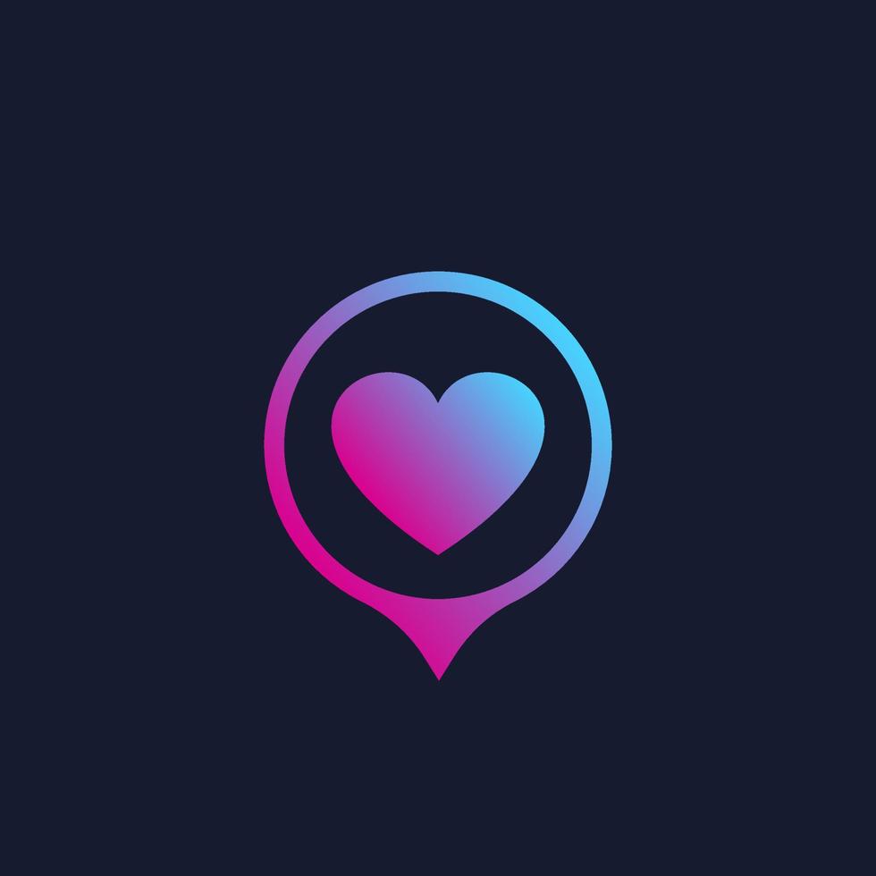 ícone de vetor de serviço de namoro, logotipo para aplicativos