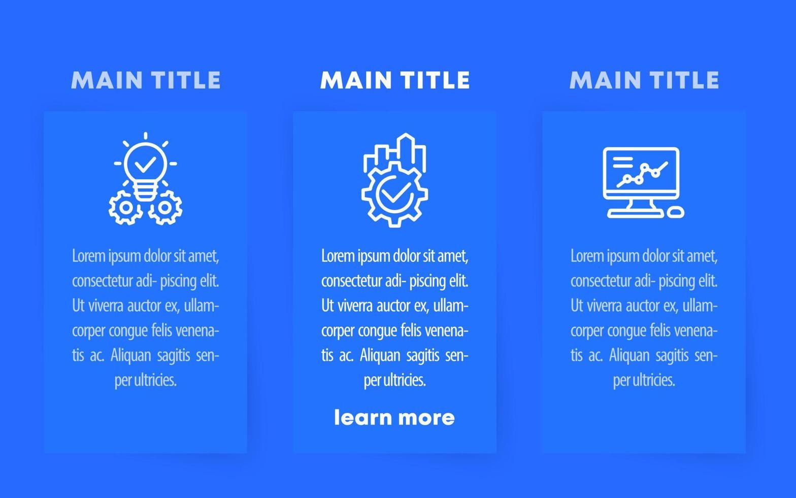 modelo de infográfico de negócios com ícones de linha em azul vetor