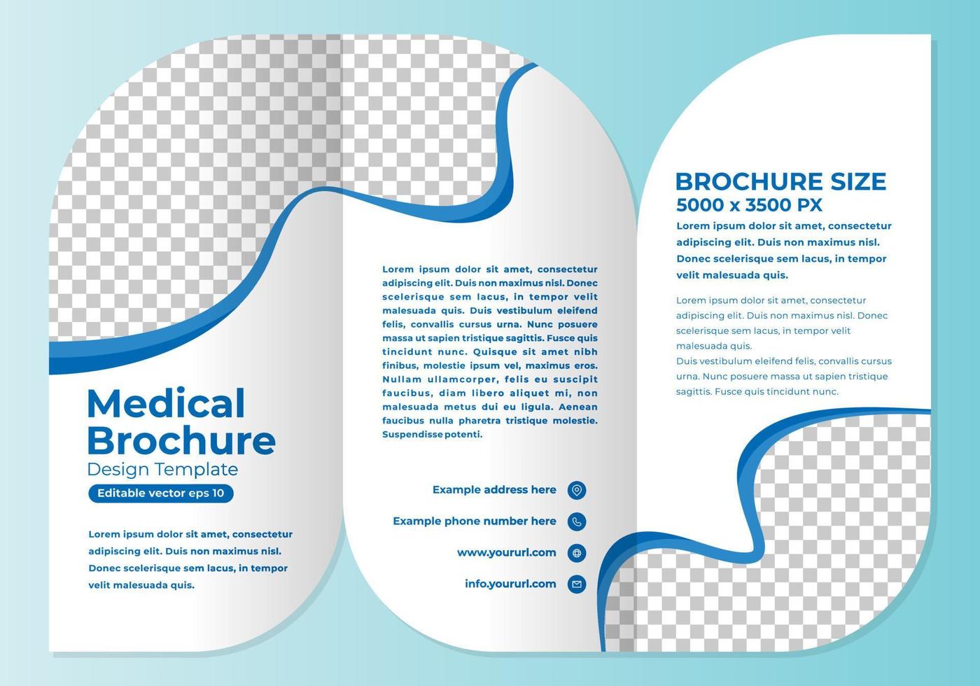 vetor editável do modelo de design de brochura médica