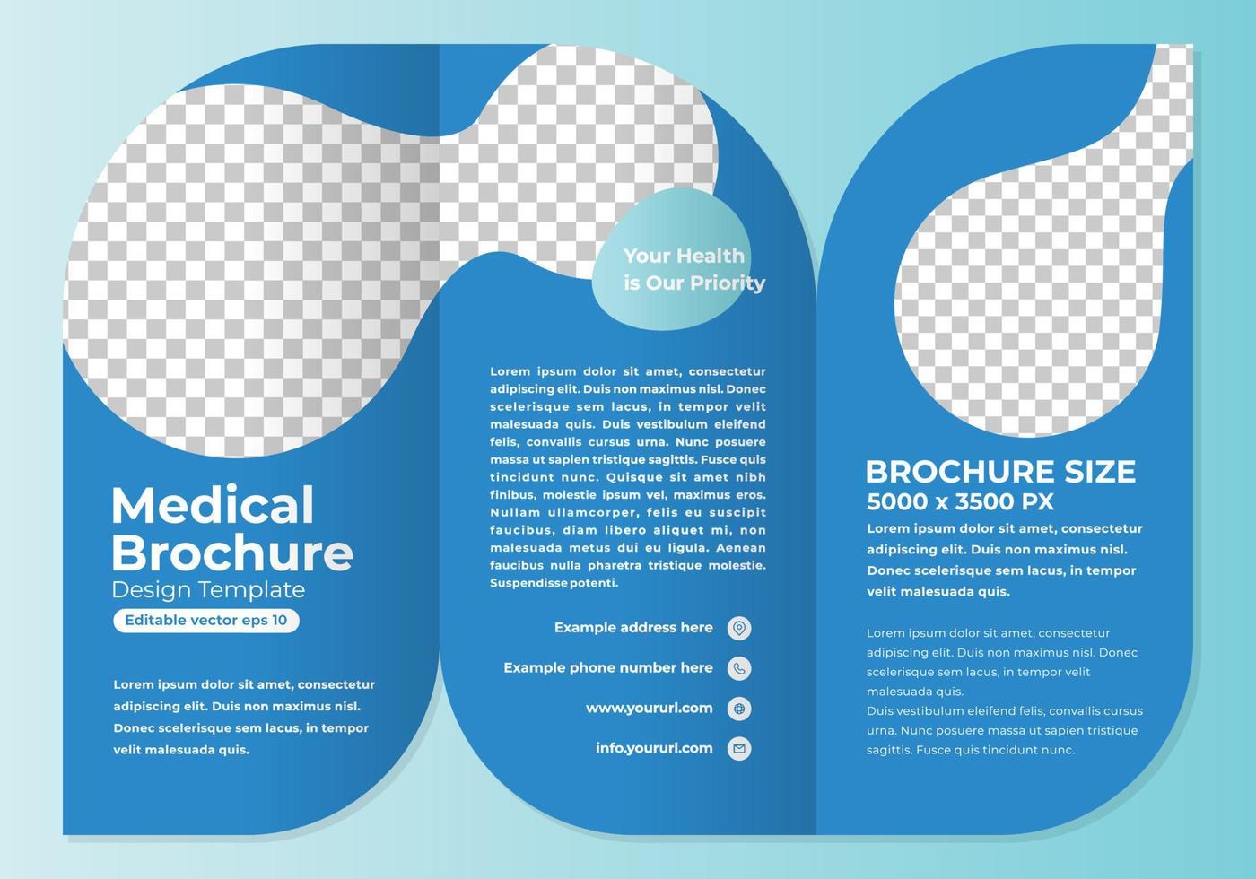 vetor editável do modelo de design de brochura médica