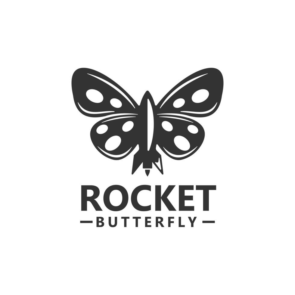 foguete borboleta logotipo modelo design ícone ilustração vetorial. vetor